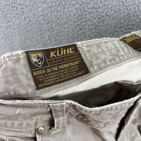 Kuhl Rydr Pants Mens 36x32 Brown Cotton Stretch Distressed Outdoor Hiking - Picture 5 of 9
